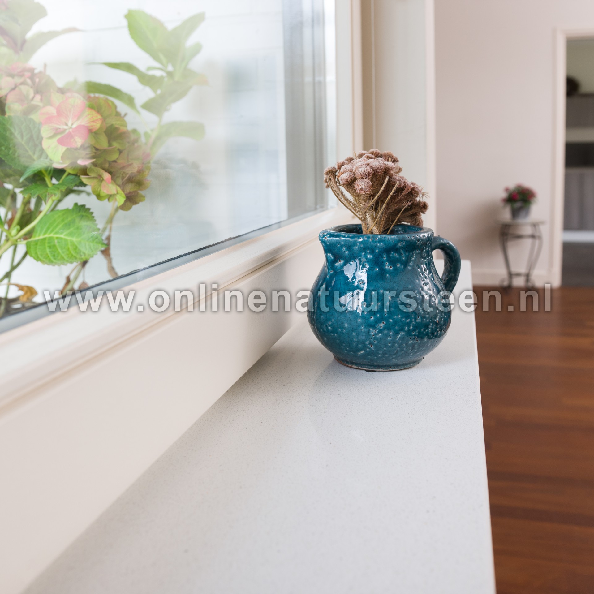 Galerij: Marmercomposiet Bianco C 3 cm dik.